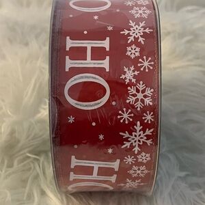 Festive Red Ribbon with Snowflake Design